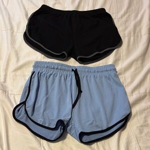 Athletic Women's Shorts in Black and Light Blue